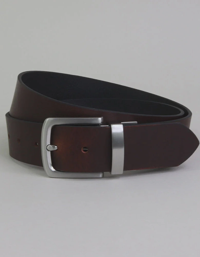 Thorpe 37mm Reversible Leather Belt - Black / Brown