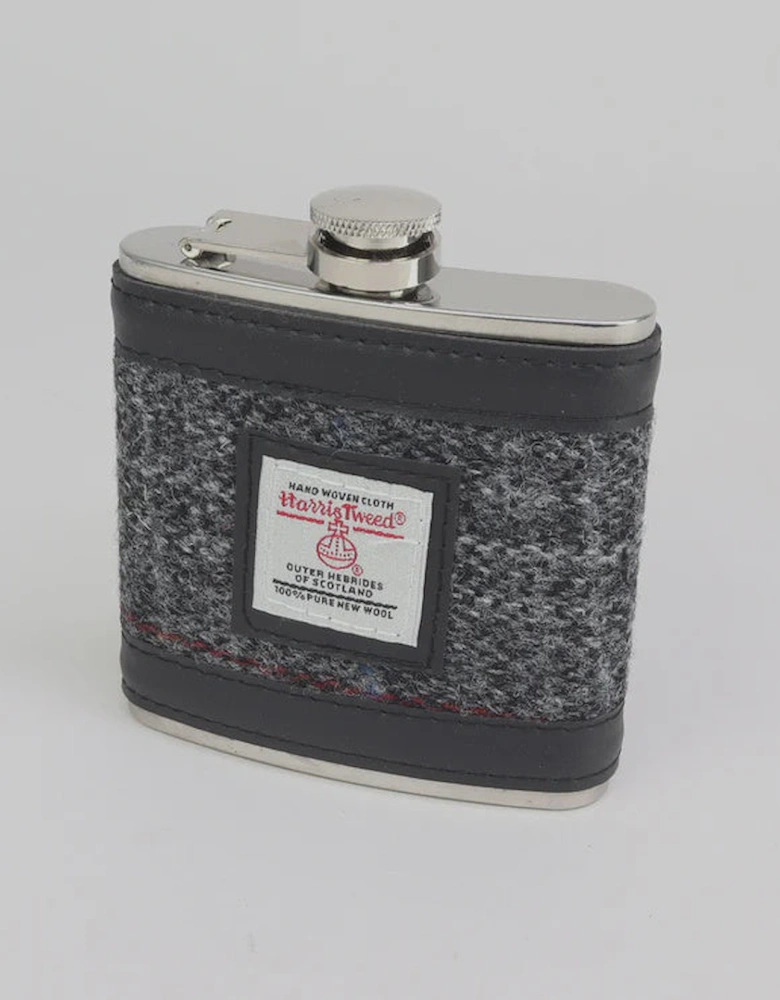 Harris Tweed 6oz Hip Flask - Stainless Steel/Grey