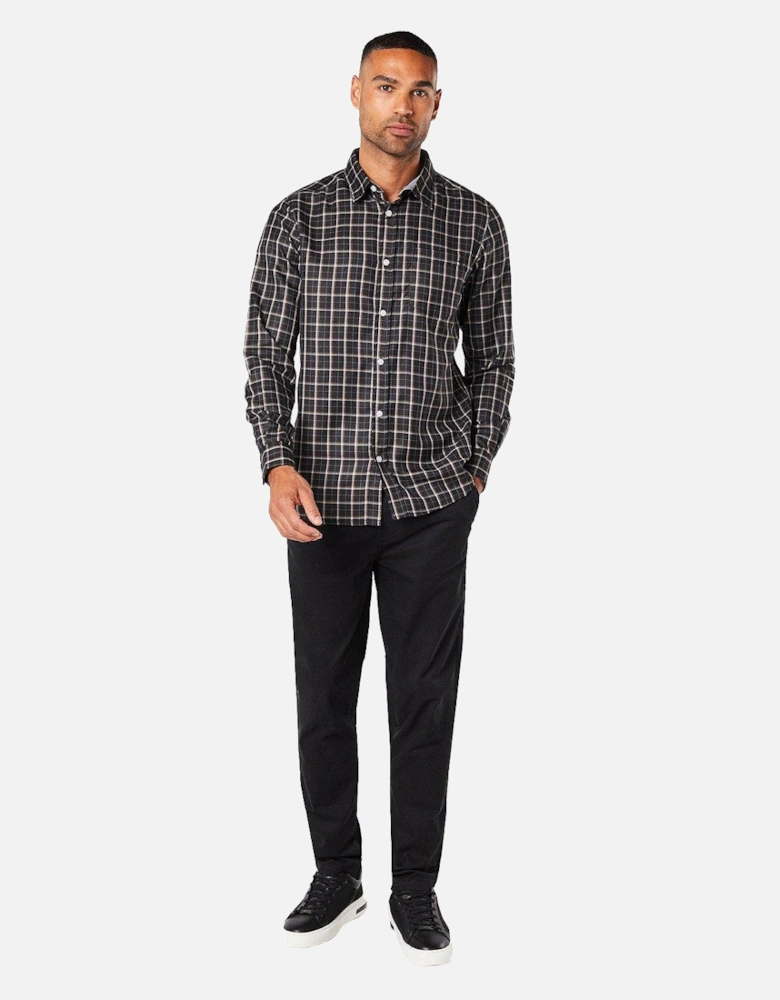 Mens Checked Classic Long-Sleeved Shirt