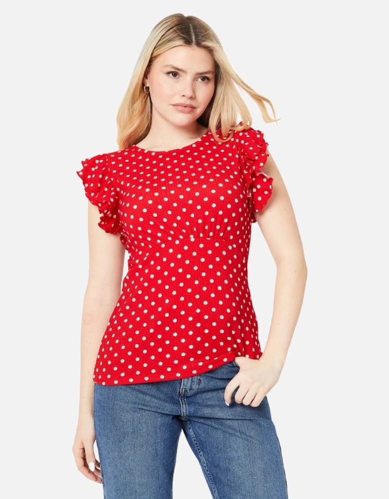 Womens/Ladies Empire Seam Frill Top