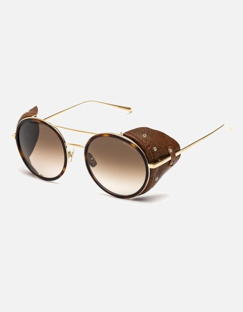 Titanium Bracelet Golden Dial Watch Women Sunglasses