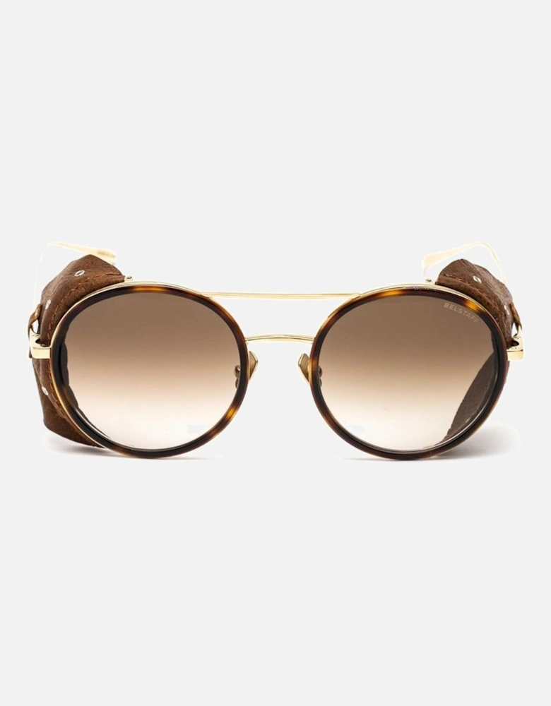 Titanium Bracelet Golden Dial Watch Women Sunglasses