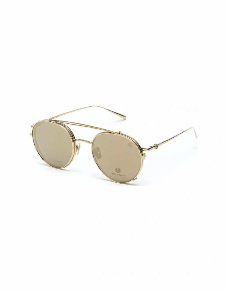 Handmade Titanium Eyeglasses with Clip-On Glass Women - Gold Frames