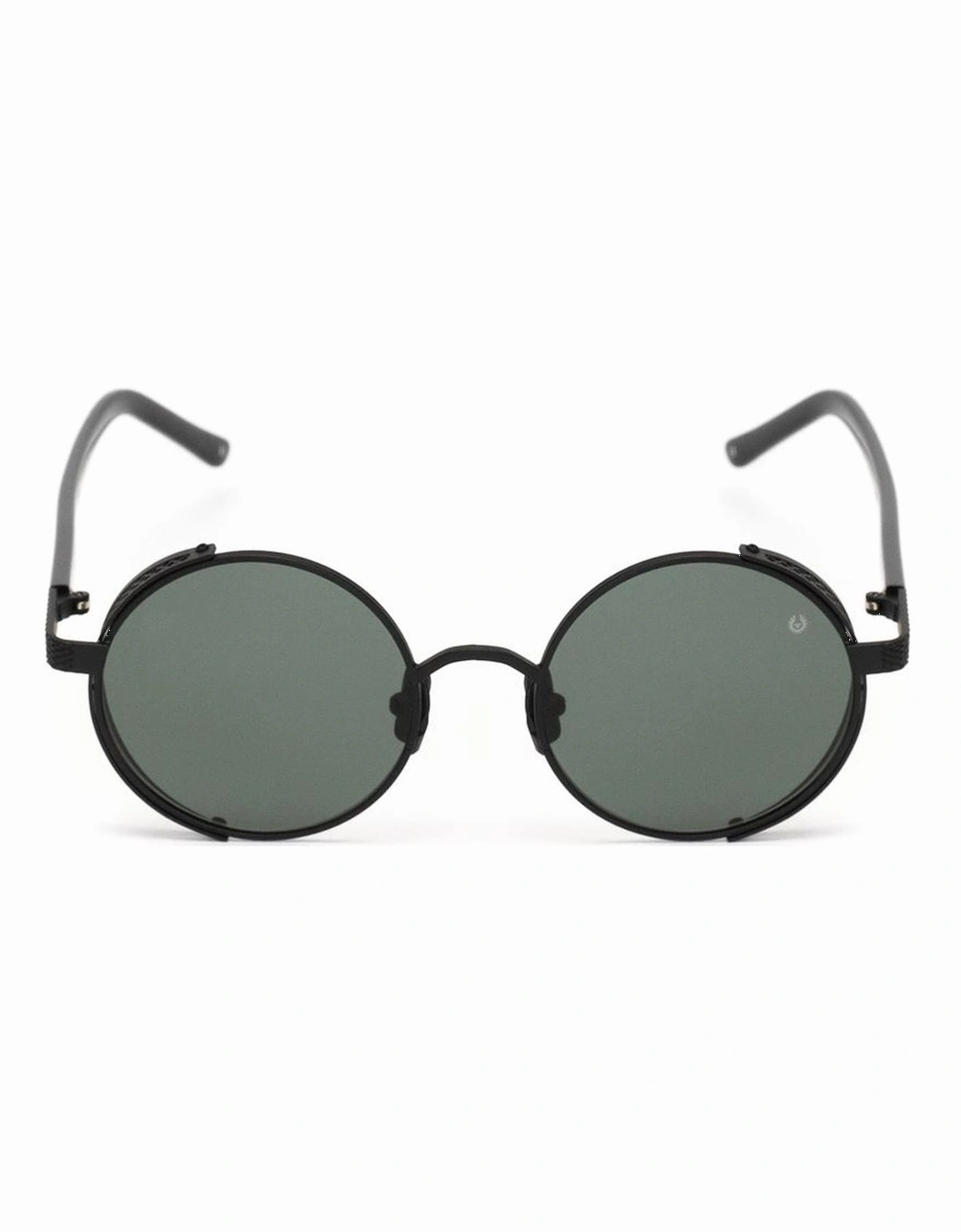 Hand Polished Acetate Watch with Green Glass Unisex - Black Sunglasses