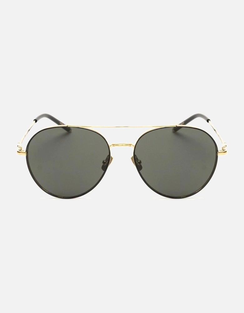 Titanium Bracelet Golden Dial Watch Unisex Sunglasses