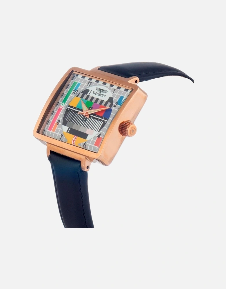 Quartz Analog Steel Case Leather Bracelet Watch Women - Black Watches