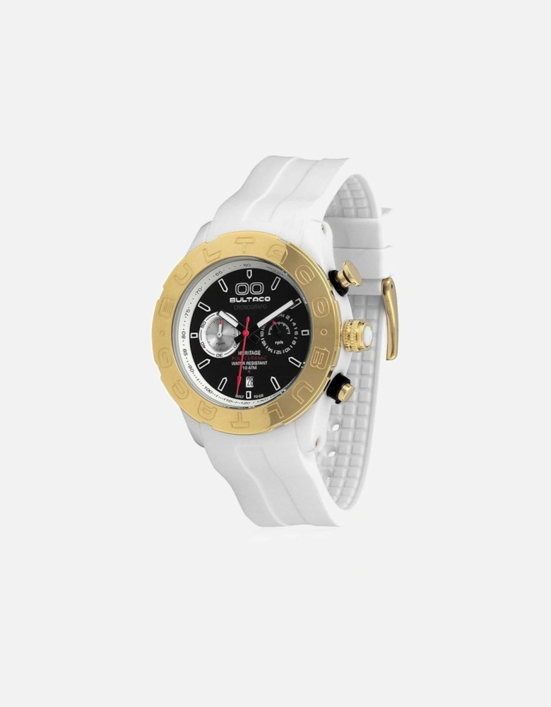 Quartz Analog Polyceramic Case Rubber Strap Watch Unisex - White