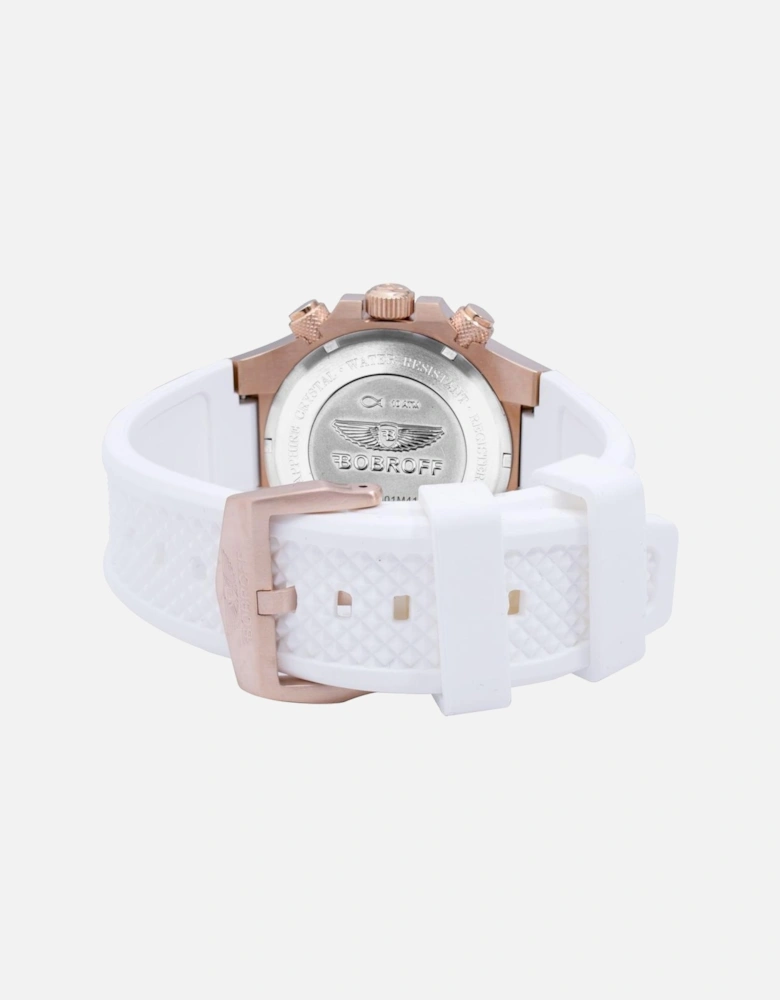Quartz Analog Steel Case Rubber Bracelet Watch Unisex - White Unisex