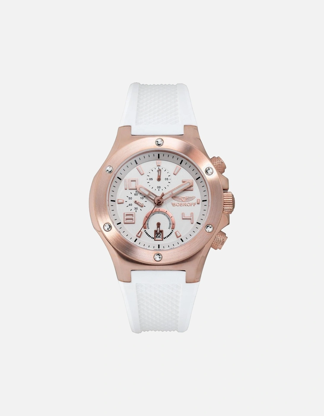 Quartz Analog Steel Case Rubber Bracelet Watch Unisex - White Unisex, 3 of 2