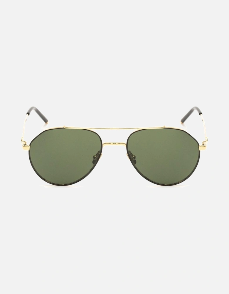 Titanium Bracelet Golden Dial Watch Unisex Sunglasses