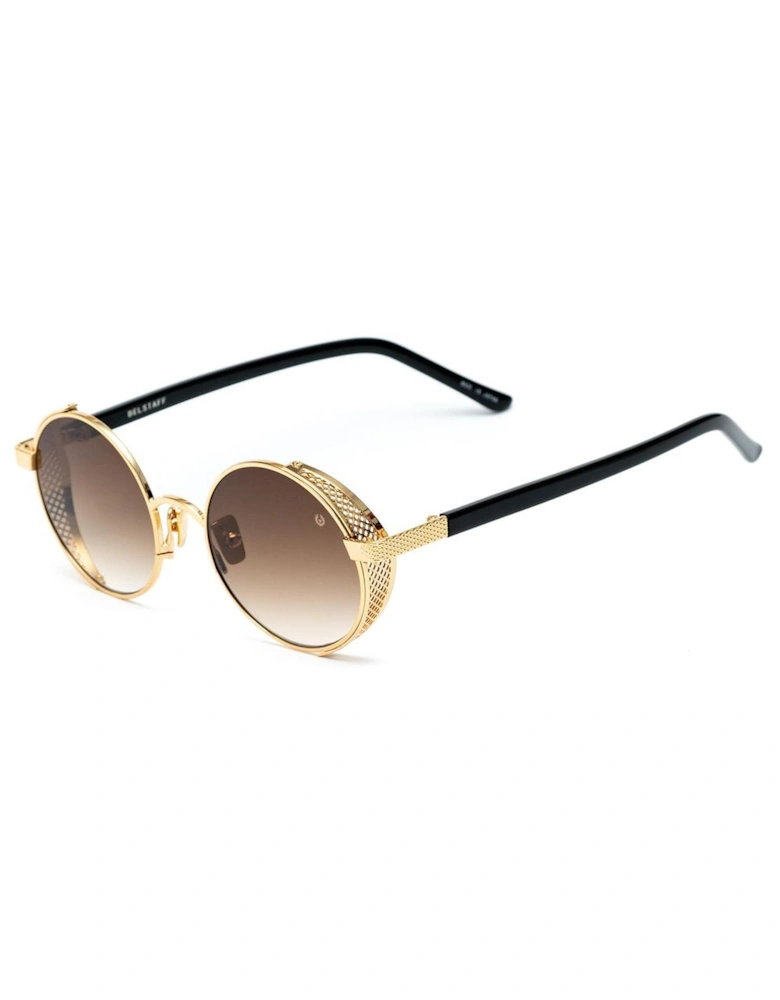 Titanium Bracelet Golden Dial Watch Women Sunglasses