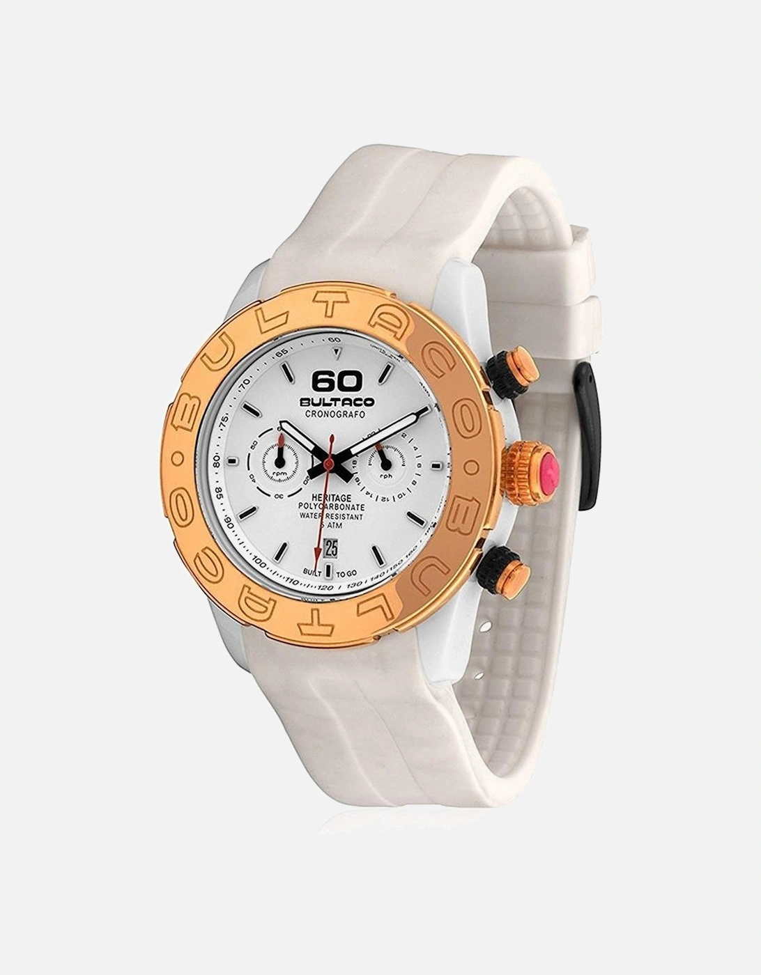 Quartz Analog Polycarbonate Case Rubber Strap Watch Women - White, 3 of 2