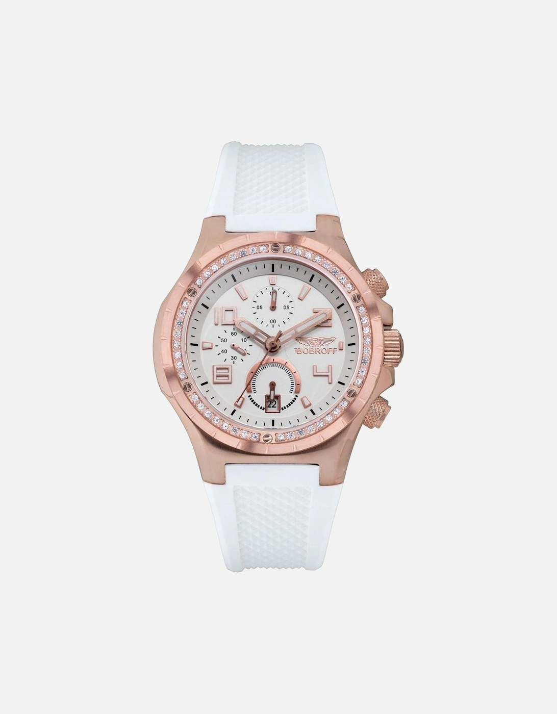 Quartz Analog Steel Case Rubber Bracelet Watch Unisex - White Unisex, 3 of 2