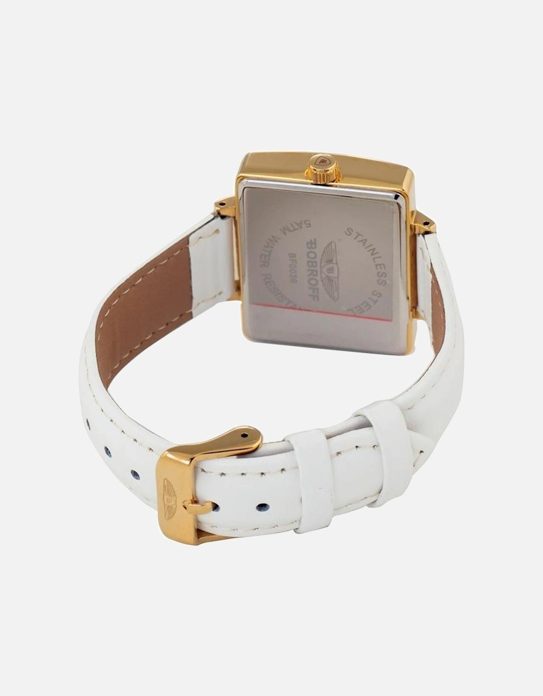 Quartz Analog Steel Case Leather Bracelet Watch Women - White Watches