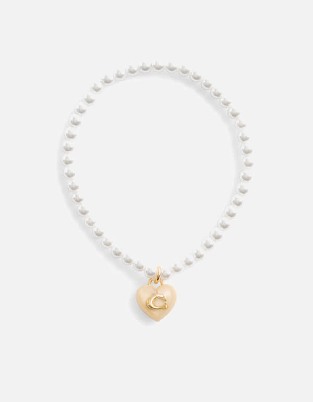 Signature C Heart Faux Pearl Gold-Tone Bracelet, 2 of 1