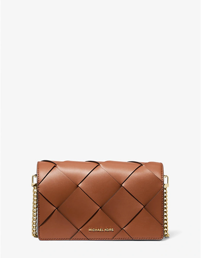 Jet Set Medium Woven Leather Crossbody Bag