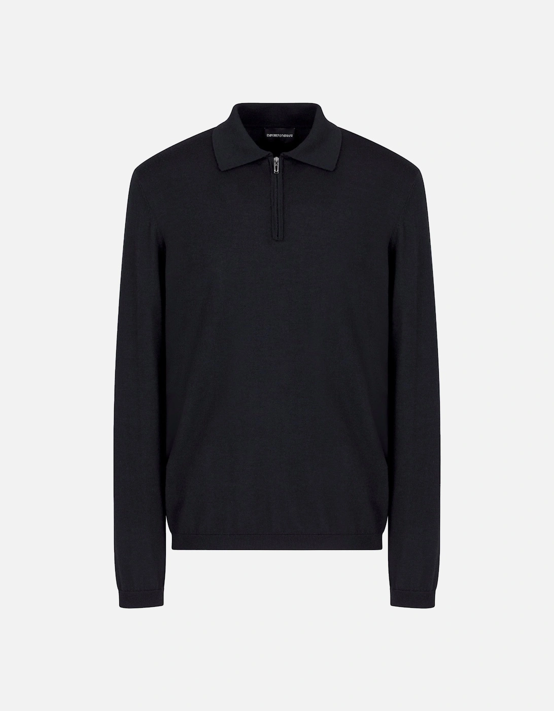 Knitted Zip Ls Polo Navy, 6 of 5