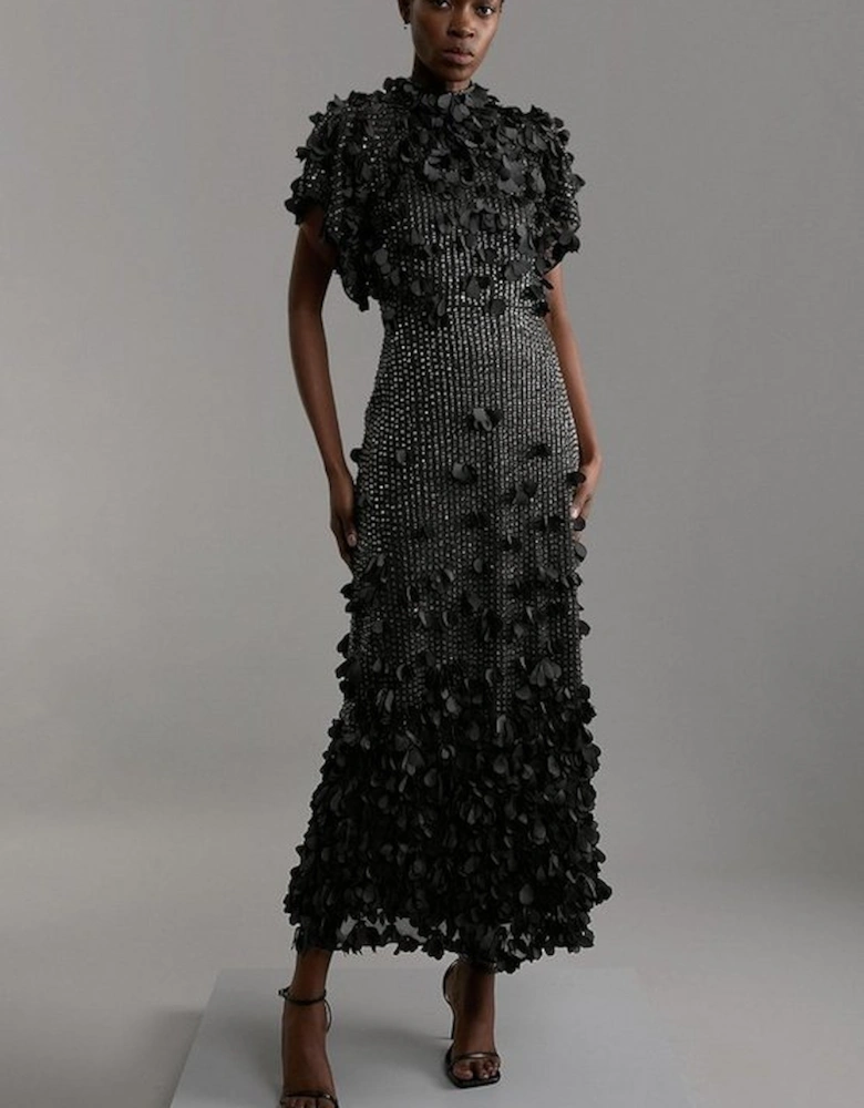Tall Crystal Applique Angel Sleeve Woven Maxi Dress