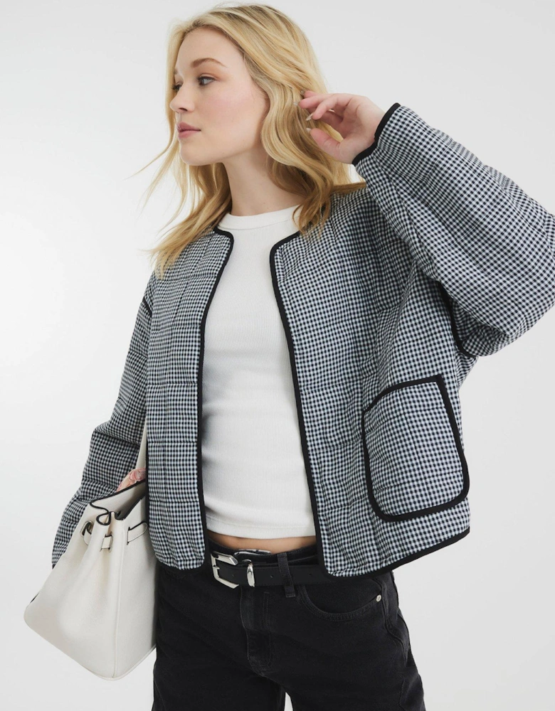 Gingham Jacket - Black