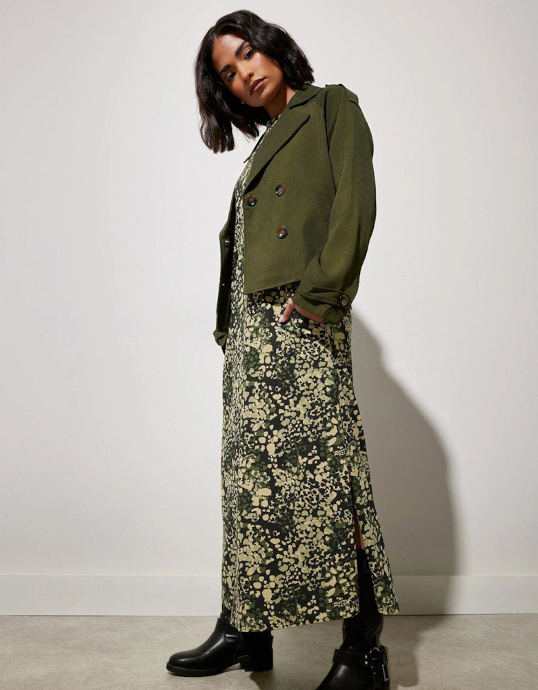 Petite Long Sleeve T Shirt Maxi Dress - Green