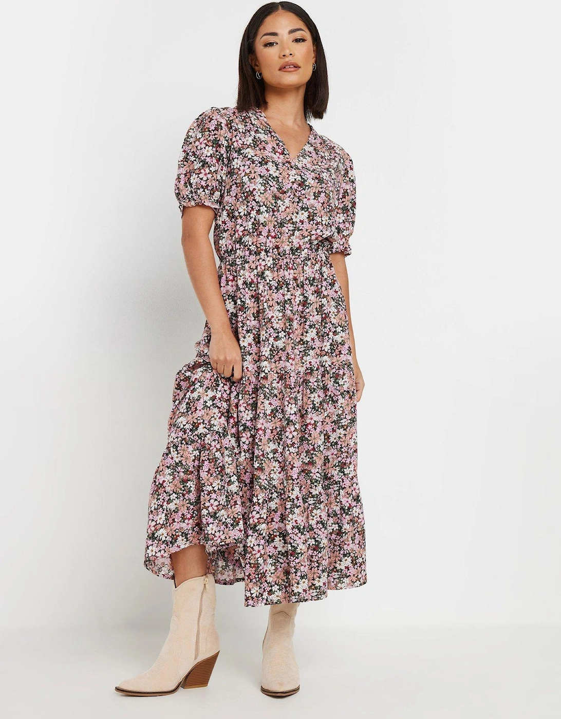 Petite Floral Smock Dress - Pink, 2 of 1