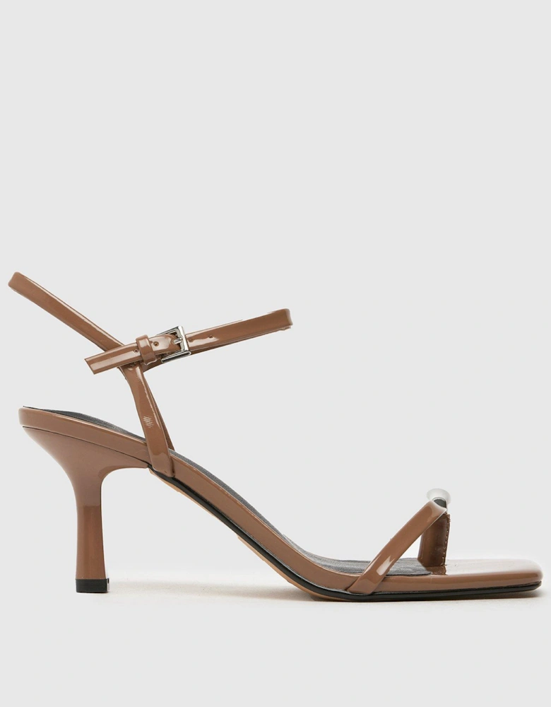 Susie Metal Toe Loop Heeled Sandals - Brown - Natural