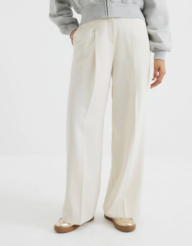 Wide Leg Trousers - Cream