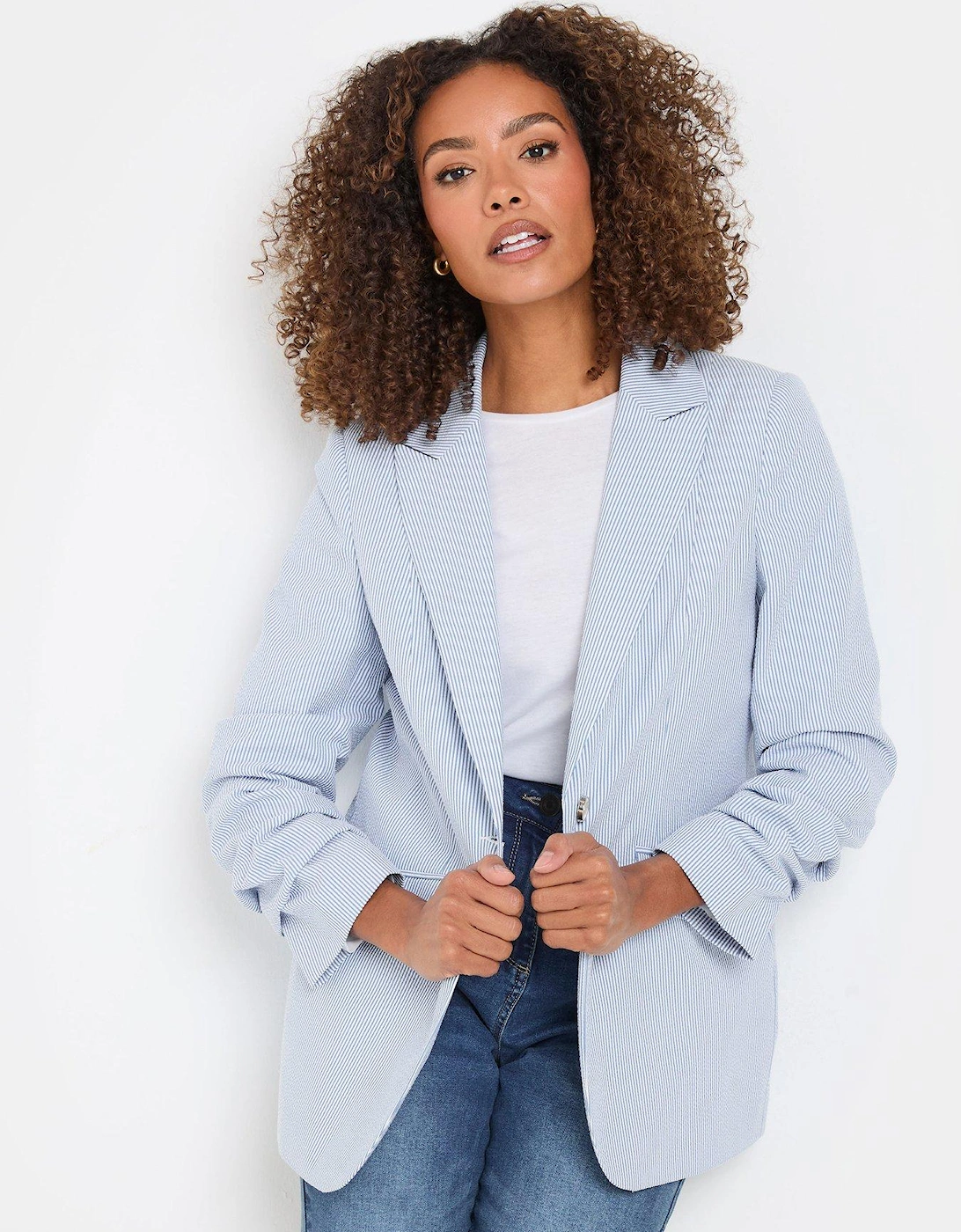 Stripe Seersucker Blazer - Blue, 2 of 1