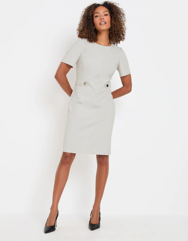 Tailored Midi Dress - Silver