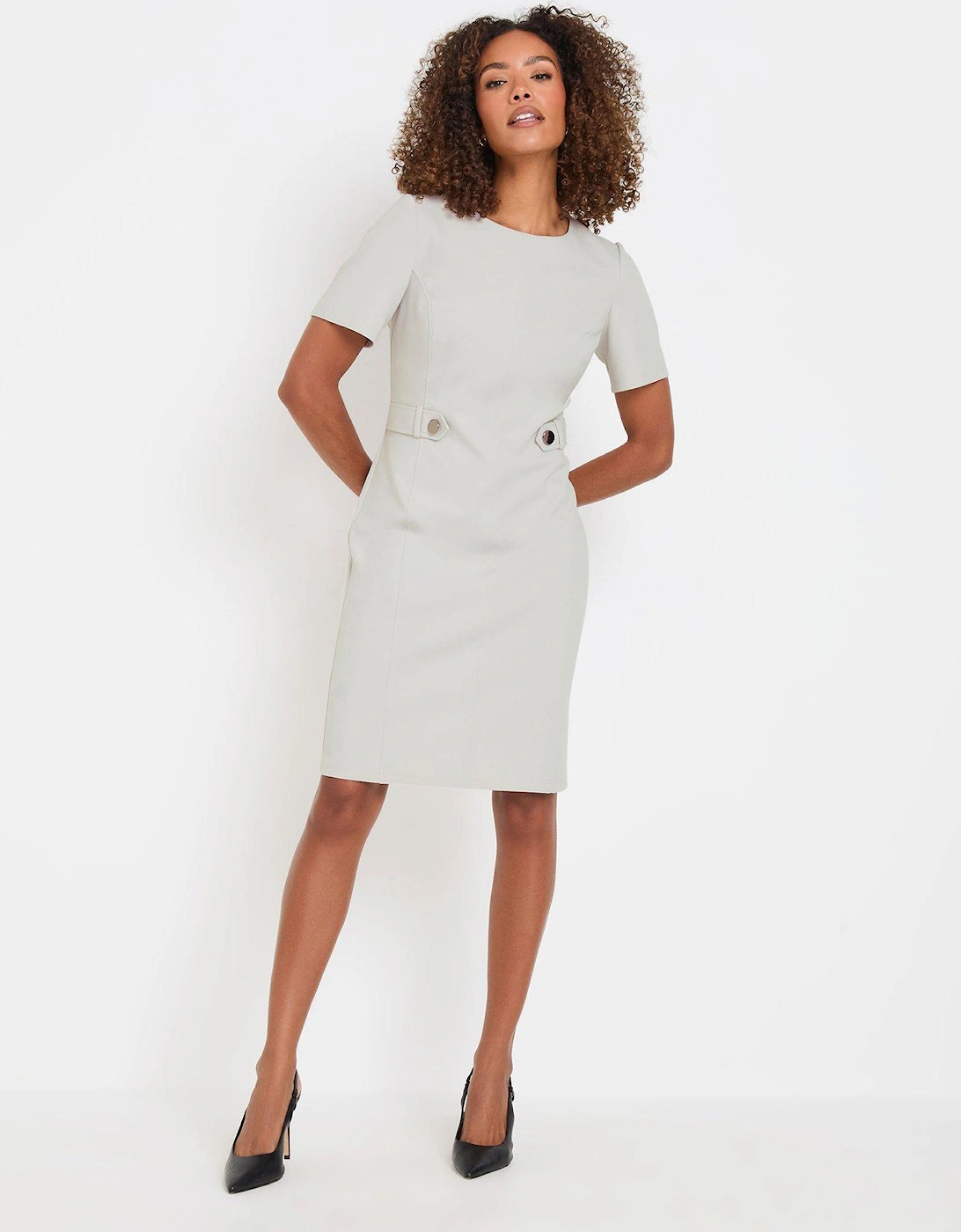 Tailored Midi Dress - Silver, 2 of 1