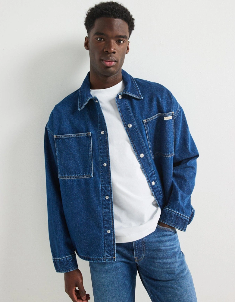 Relaxed Shirt Jacket - Indigo