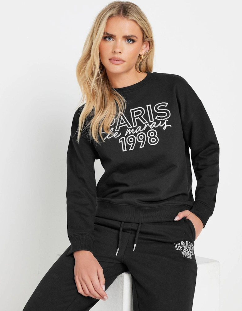 Petite Paris Sweatshirt - Black