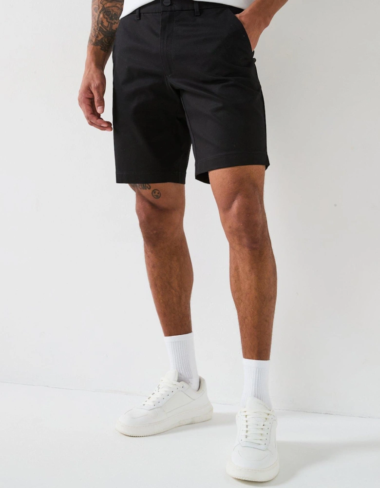 Satin Stretch Slim Short - Black