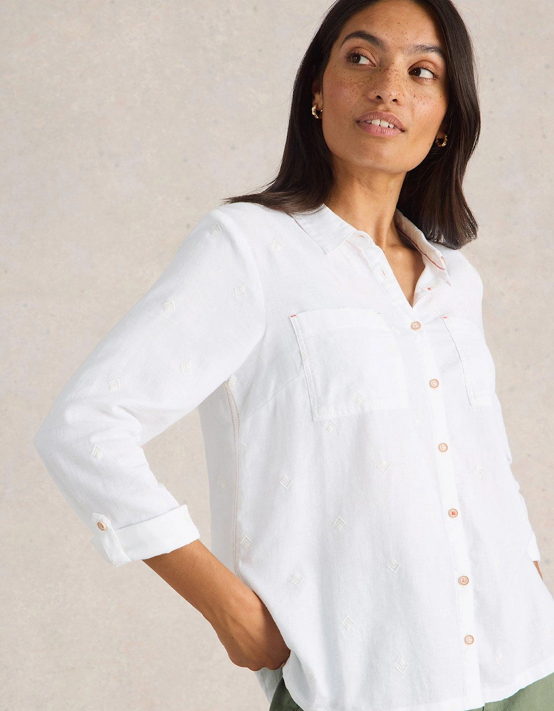 Sophie Organic Cotton Shirt - Ivory, 2 of 1