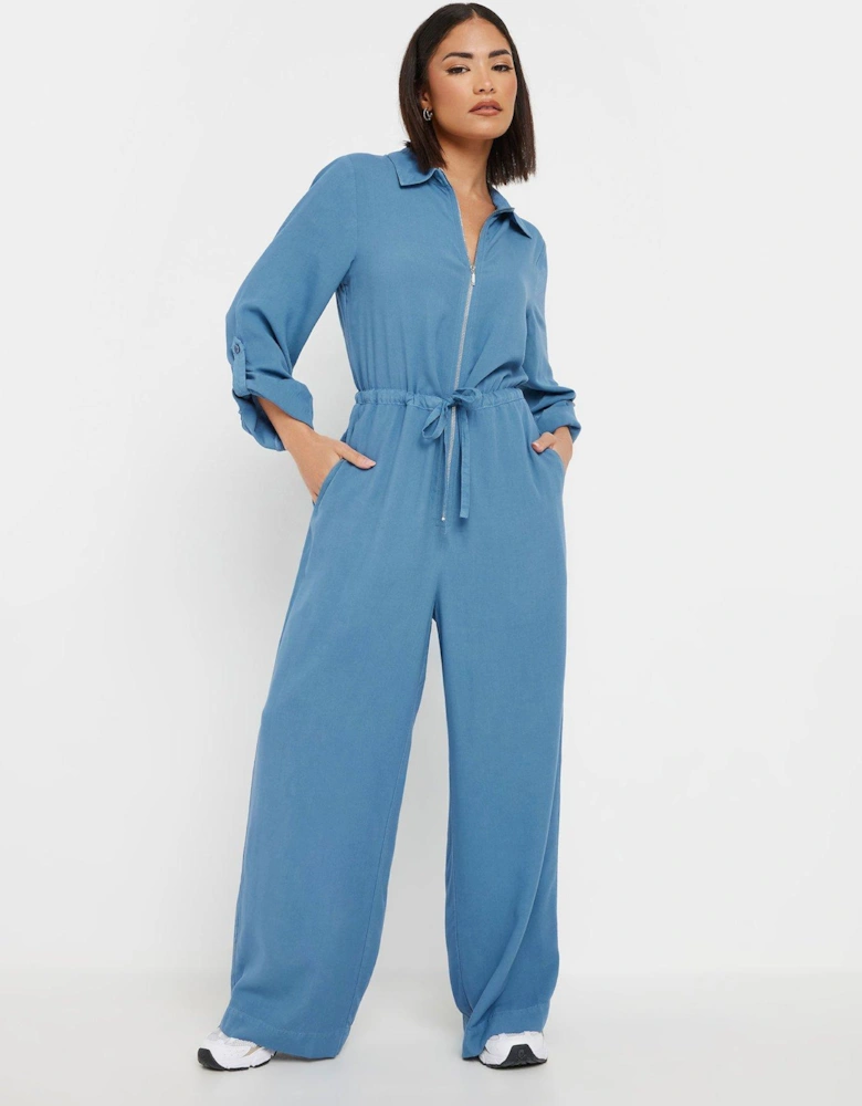 Acid Wash Jumpsuit - Blue