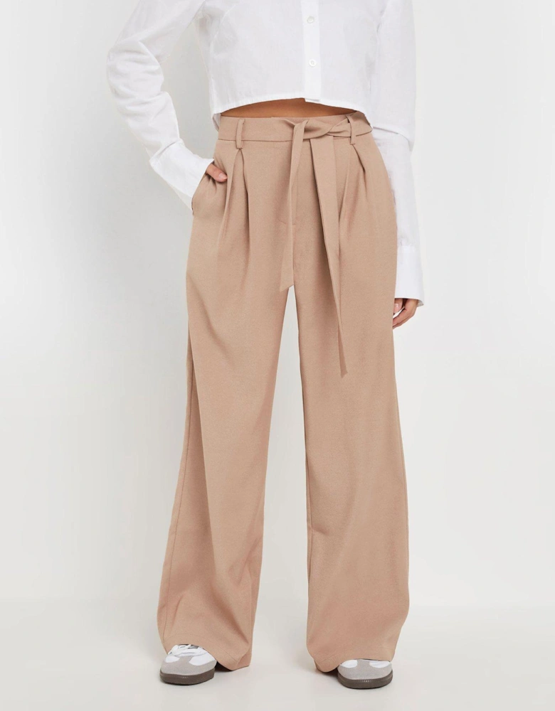 Side Wrap Wide Leg Trousers - Pink