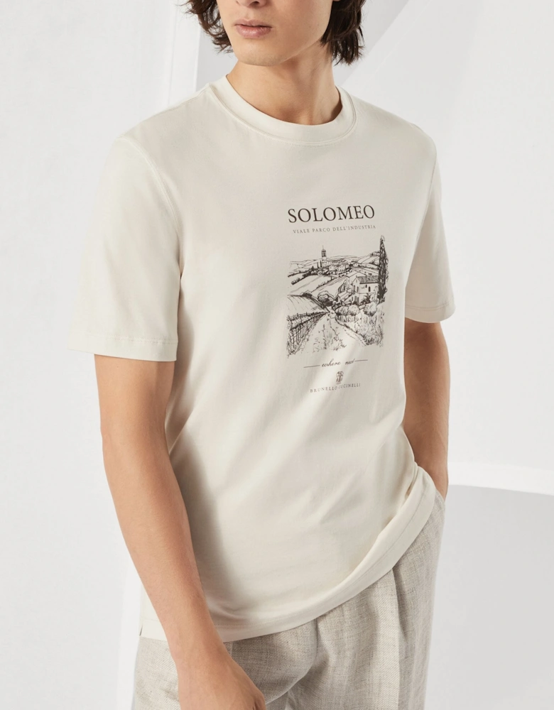 Solomeo Print T-shirt White