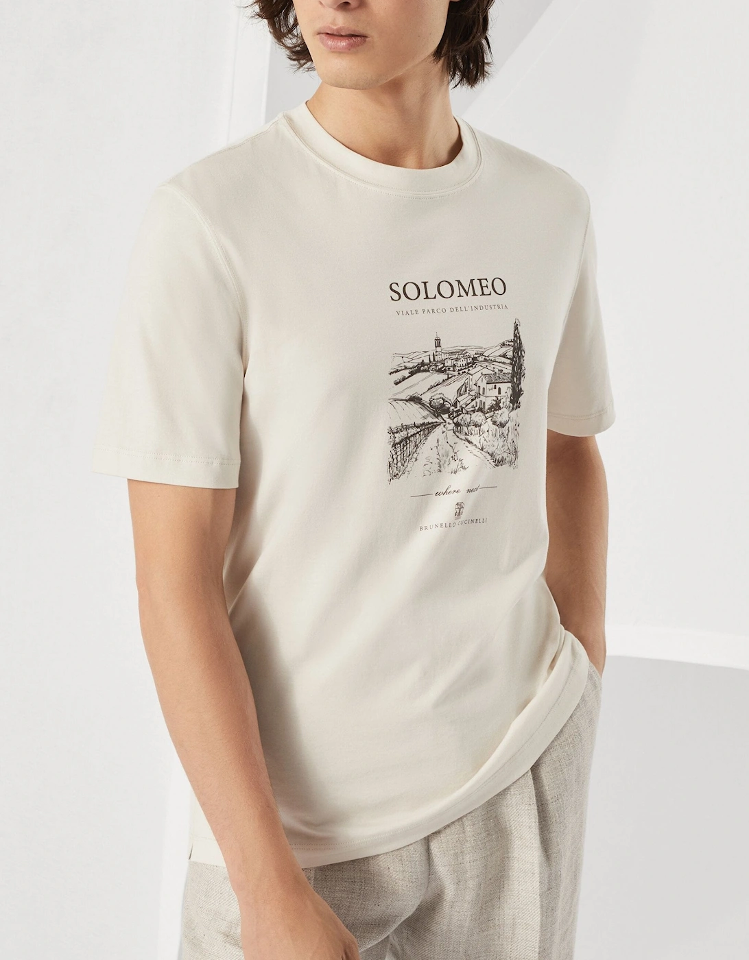 Solomeo Print T-shirt White