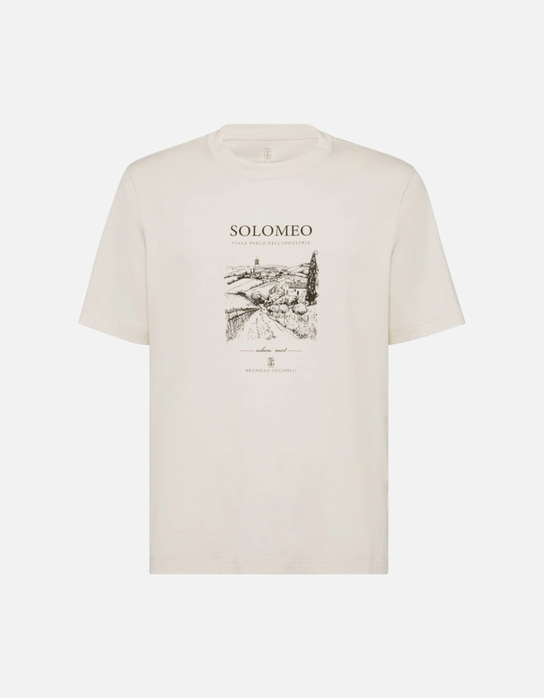 Solomeo Print T-shirt White