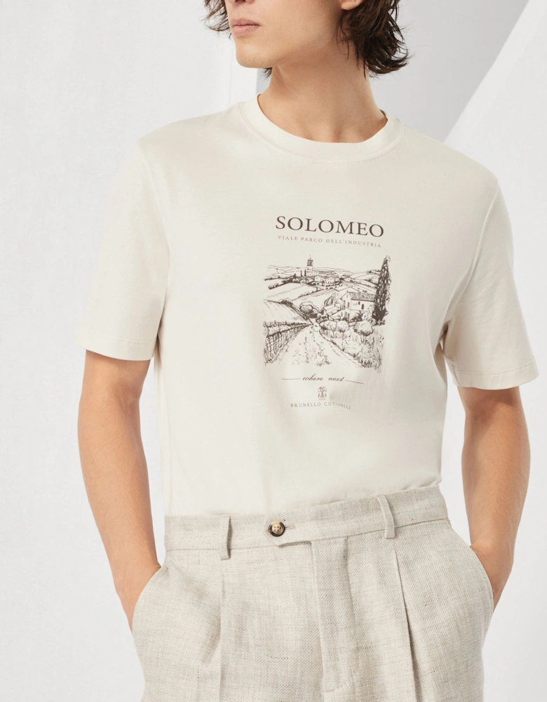 Solomeo Print T-shirt White