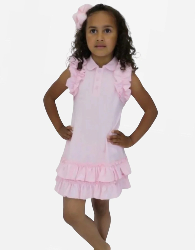 Girls Pink Frilly Tennis Dress