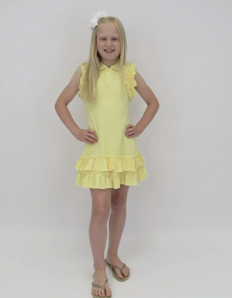 Girls Lemon Frilly Tennis Dress