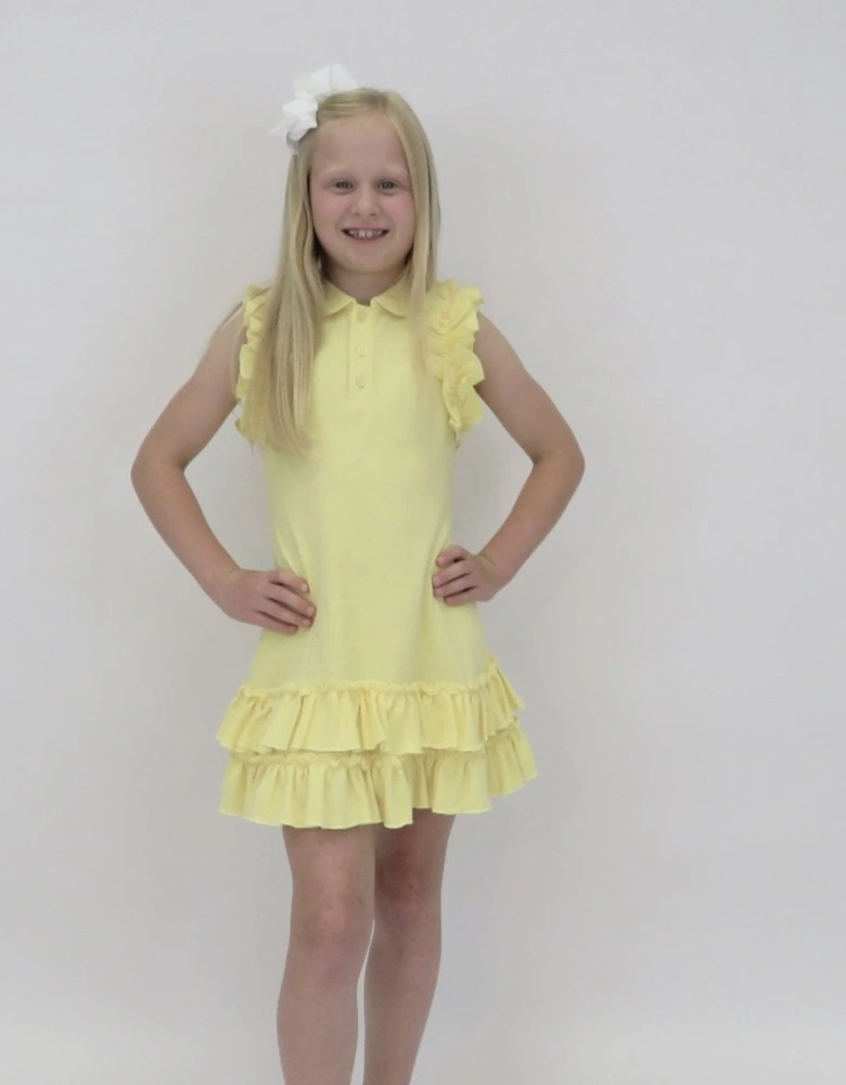 Girls Lemon Frilly Tennis Dress