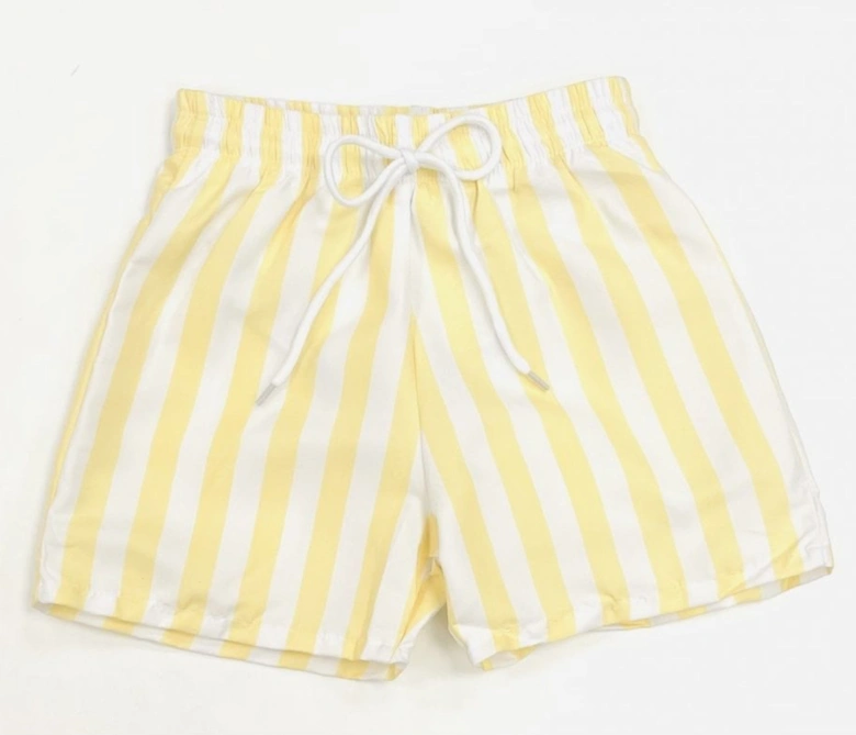 Boys Lemon Striped Swim Shorts