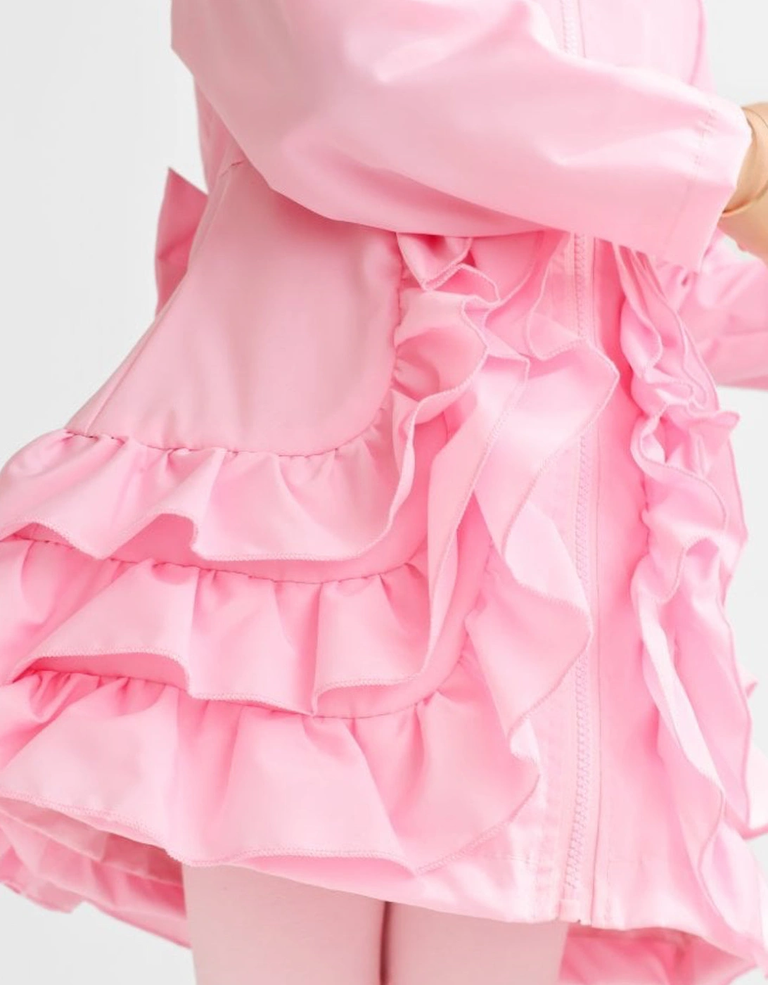 Girls Pink Frilly Windbreaker Jacket