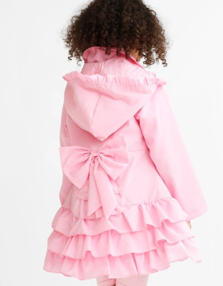 Girls Pink Frilly Windbreaker Jacket