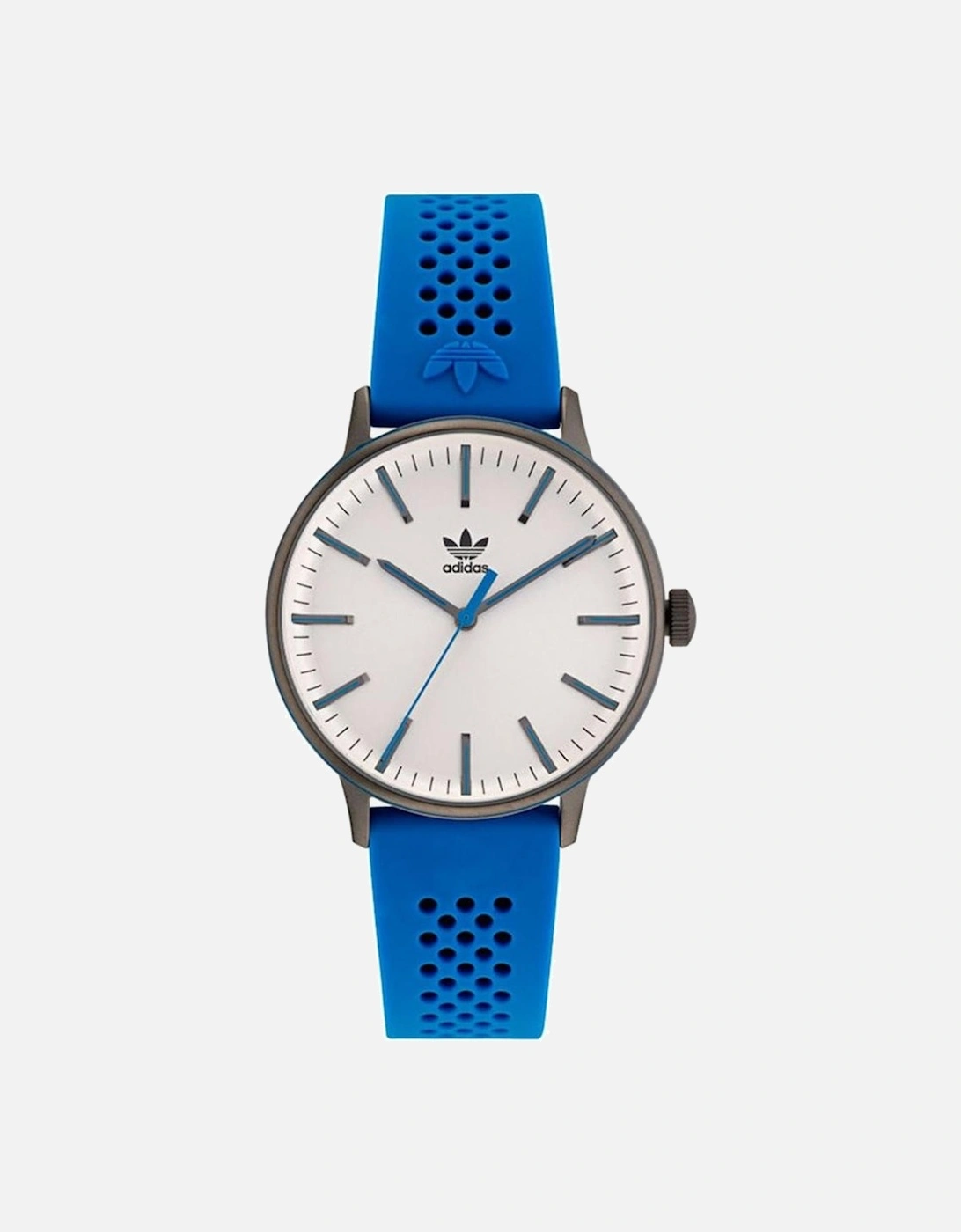 Quartz Analog Stainless Steel Watch with Rubber Bracelet Unisex - Blue, 2 of 1