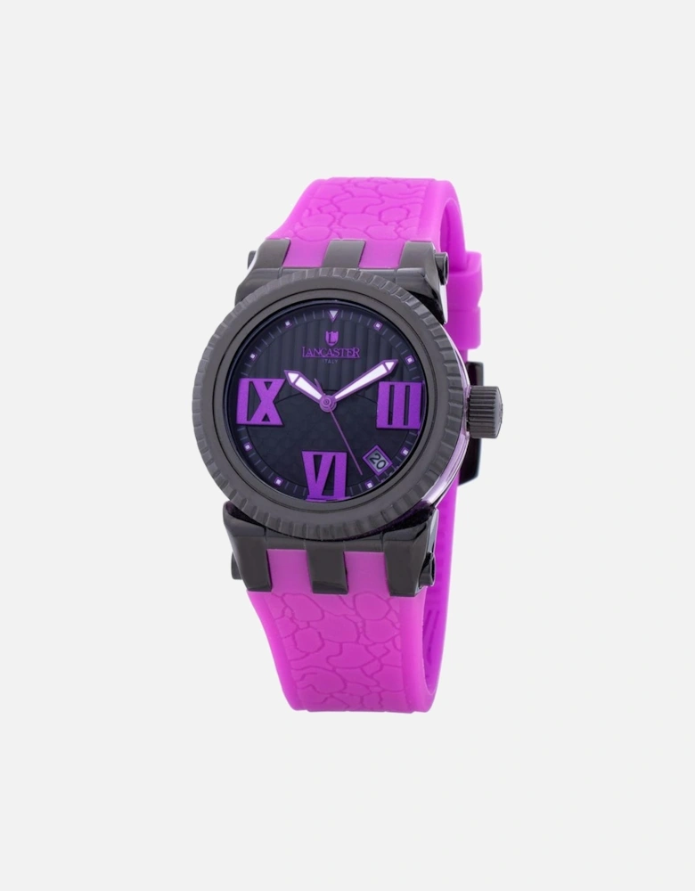 Quartz Stainless Steel Analog Watch with Silicone Bracelet Women -