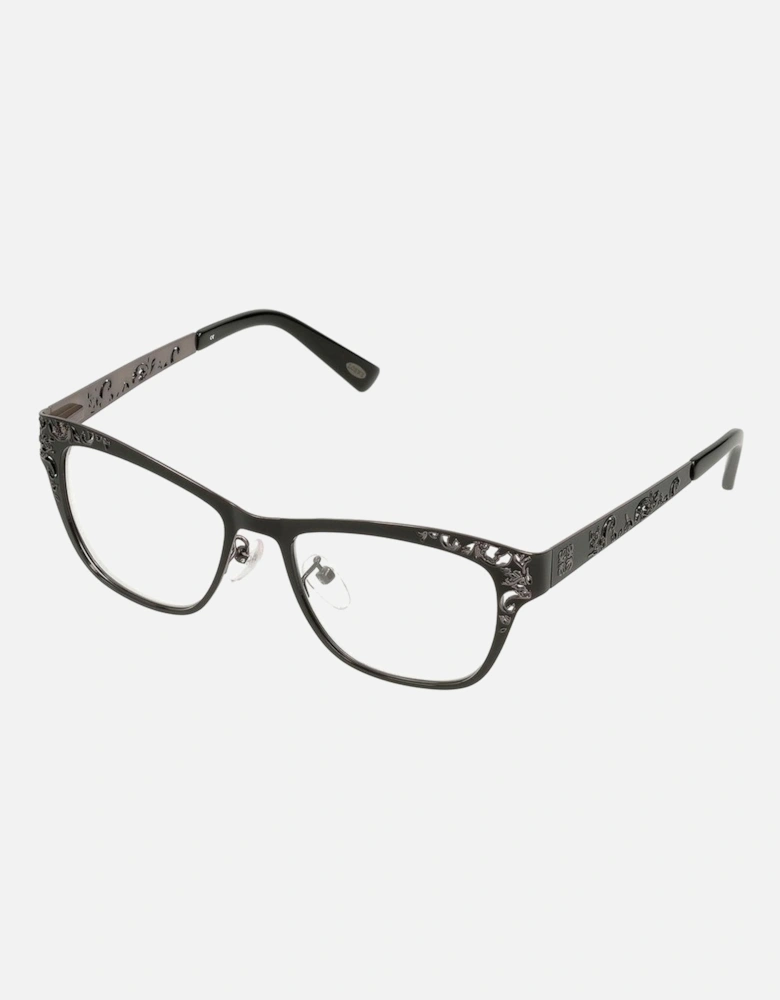 Metal Case Black Dial Watch Women Frames