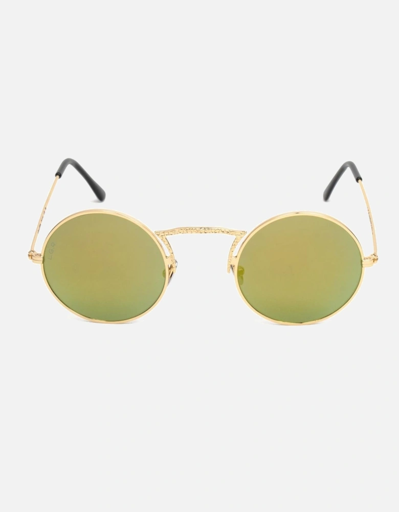 Handmade Metal Bracelet Watch with Golden Dial Women Sunglasses